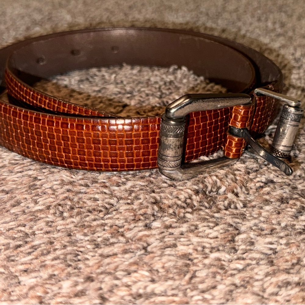 Jones New York Vintage Leather Belt with Silver buckle